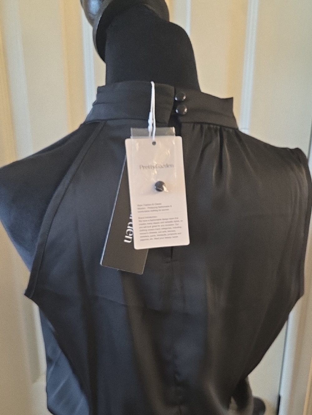 Draped One-Shoulder Black Dress NWT SMALL - Picture 14 of 16